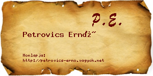 Petrovics Ernő névjegykártya